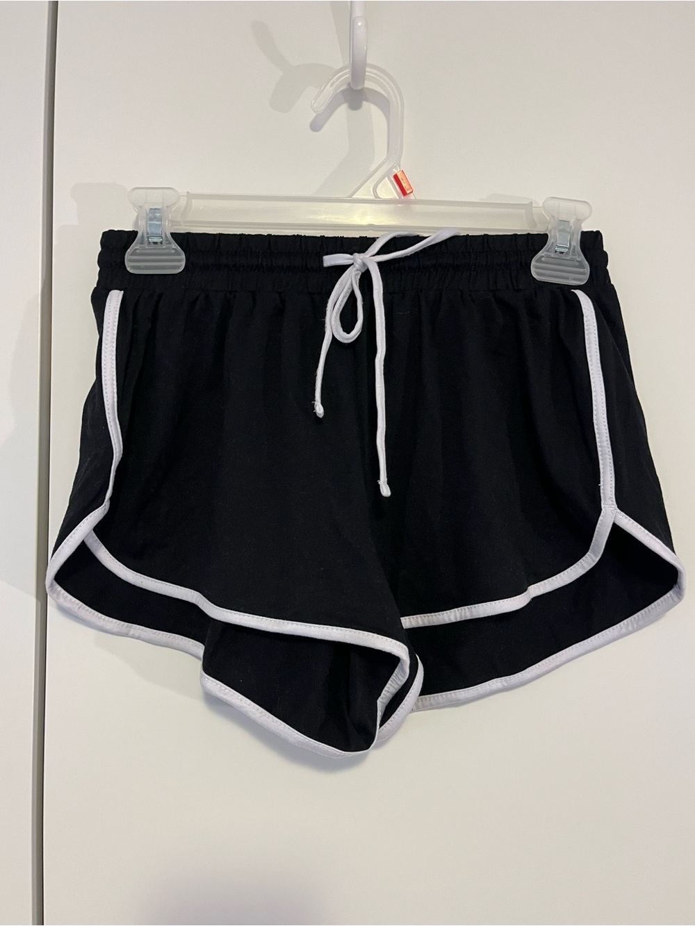 Black Women's Athletic Shorts with White Trim